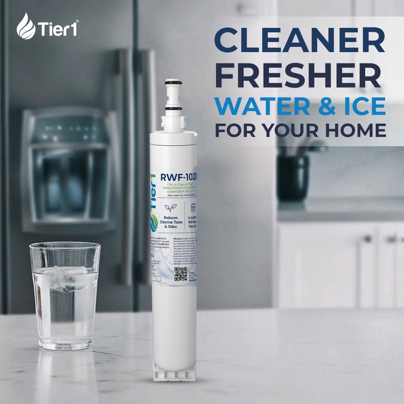 Tier1 RWF1020 4396508 Refrigerator Water Filter | Replacement for Whirlpool EDR5RXD1 & Kenmore 46-9010 | Fridge Filter - Up To 18 Months Supply | Odor Control | Great Tasting Water (3-pk) - Image 2